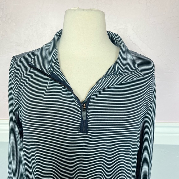 Market & Spruce Active 1/4 Zip Pullover White Blue Athletic Top Long Sleeve SZ M - Picture 6 of 12